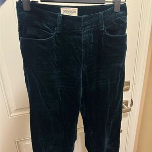 Zadig & Voltaire Women's Cropped Velvet Jeans - Deep Green